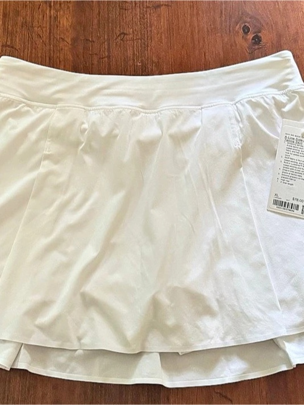 NWT lululemon A-Line Side-Pleat Tennis Skirt White Mini
